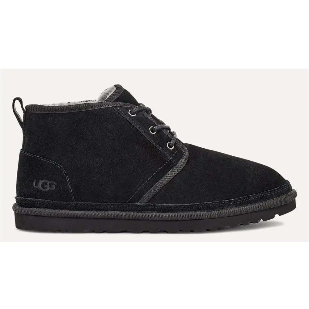 UGG Neumel Men's Black Suede Chukka Boots Shearling Lined Size 11